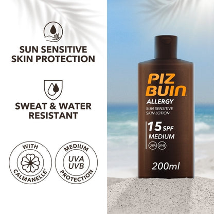 Piz Buin Allergy Sun Sensitive Skin Lotion SPF15 200ml