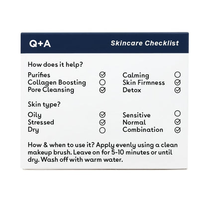 Q+A Activated Charcoal Face Mask 50g