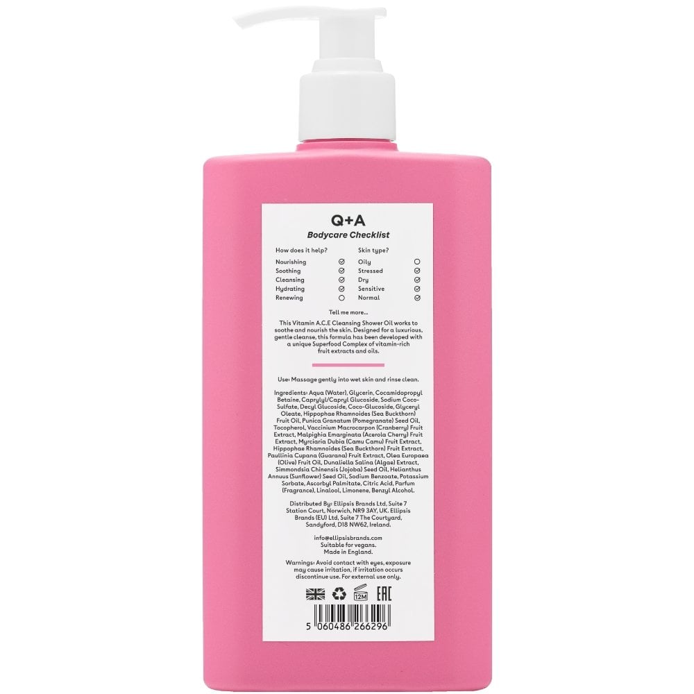 Q+A Vitamin A, C & E Cleansing Shower Oil 250ml