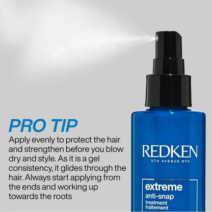 Redken Extreme Strength Repair Shampoo 300ml, Conditioner 300ml + Anti-Snap 250ml Bundle