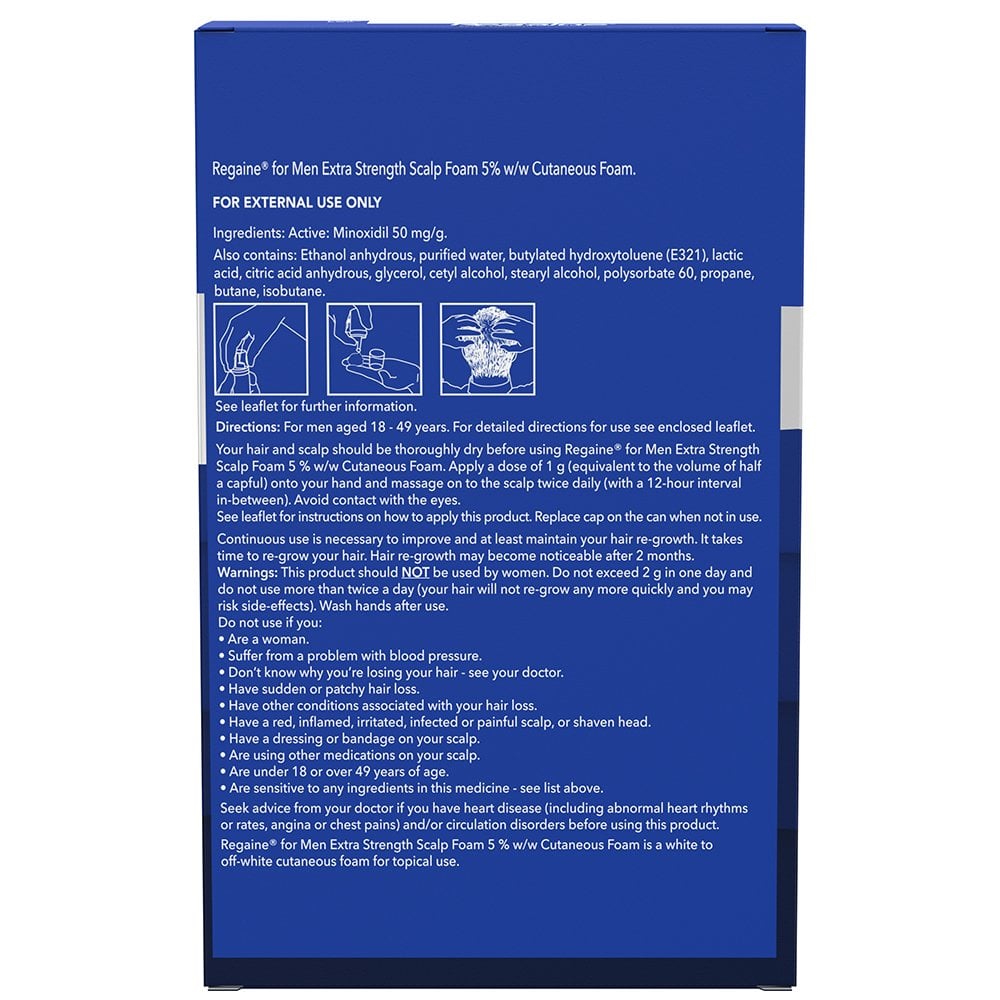 Regaine For Men 5% Extra Strength Regrowth Foam 3 Month Supply