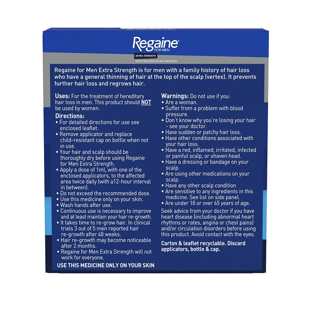 Regaine For Men 5% Extra Strength Regrowth Scalp Solution 1 Month Supply