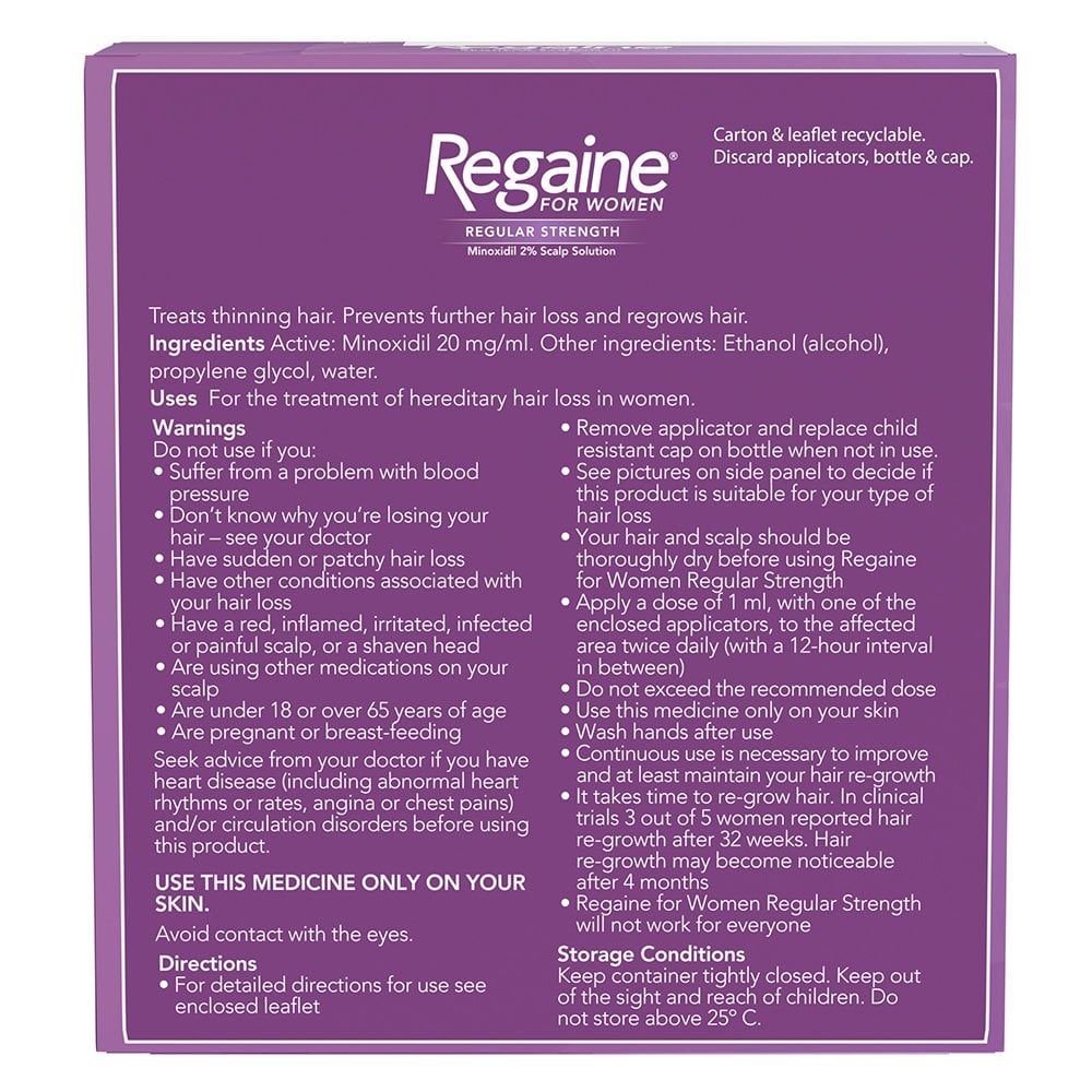 Regaine For Women 2% Regular Strength Scalp Solution 1 Month