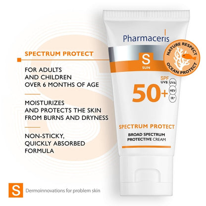 Pharmaceris S Broad Spectrum Sun Protection Cream for Adults & Children SPF50 50ml