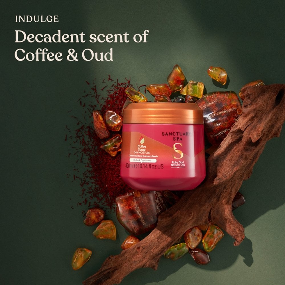 Sanctuary Spa Coffee & Ruby Oud Natural Oils Coffee Scrub 300ml