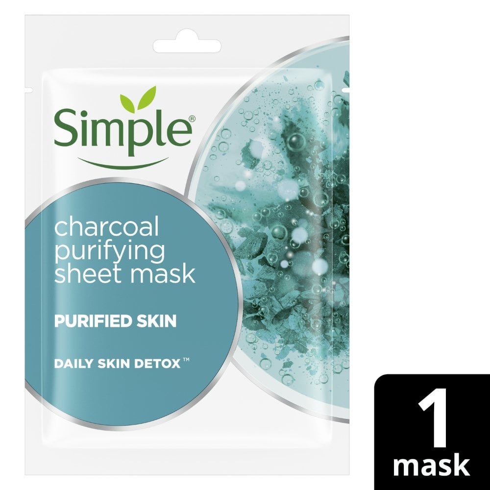 Simple Daily Skin Detox Charcoal Purifying Sheet Mask 21ml