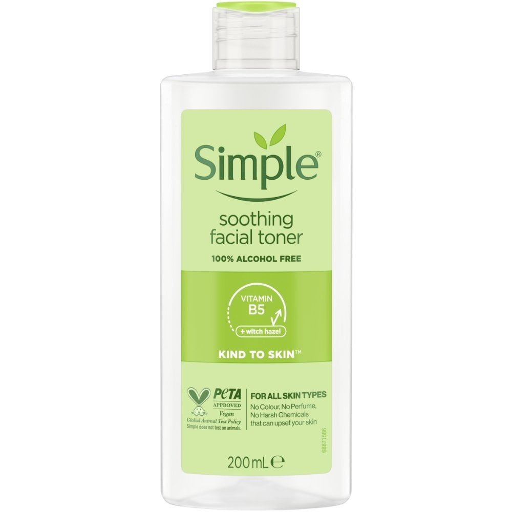 Simple Kind To Skin 100% Alcohol Free Soothing Facial Toner 200ml