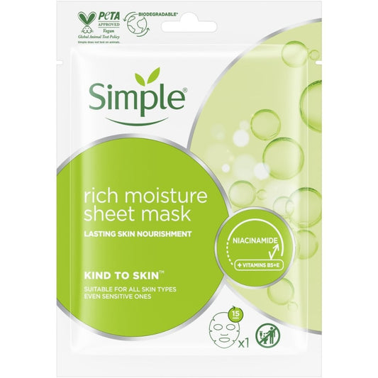 Simple Kind To Skin Rich Moisture Sheet Mask 21ml
