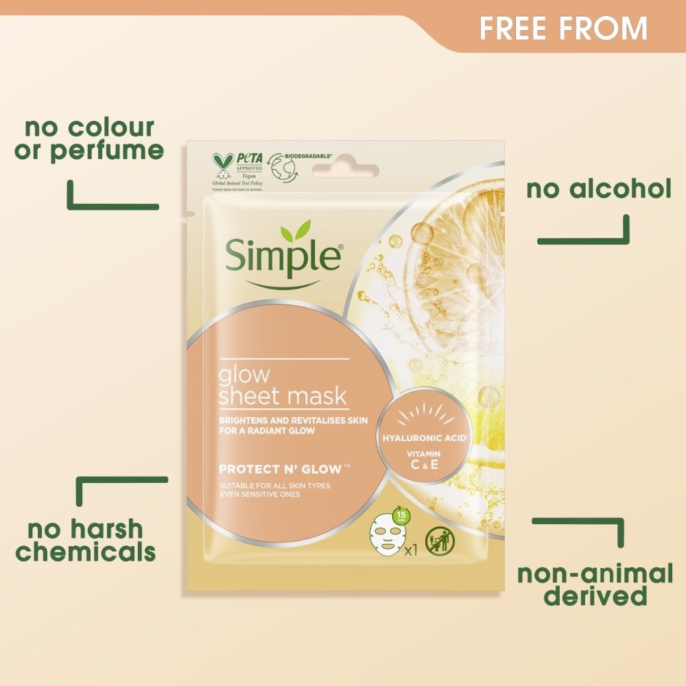 Simple Protect n Glow 48H Glow Sheet Mask 25ml