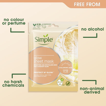 Simple Protect n Glow 48H Glow Sheet Mask 25ml