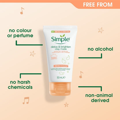 Simple Protect n Glow Detox & Brighten Clay Mask 50ml