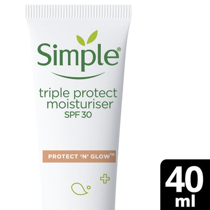 Simple Protect n Glow Triple Protect Moisturiser SPF30 40ml
