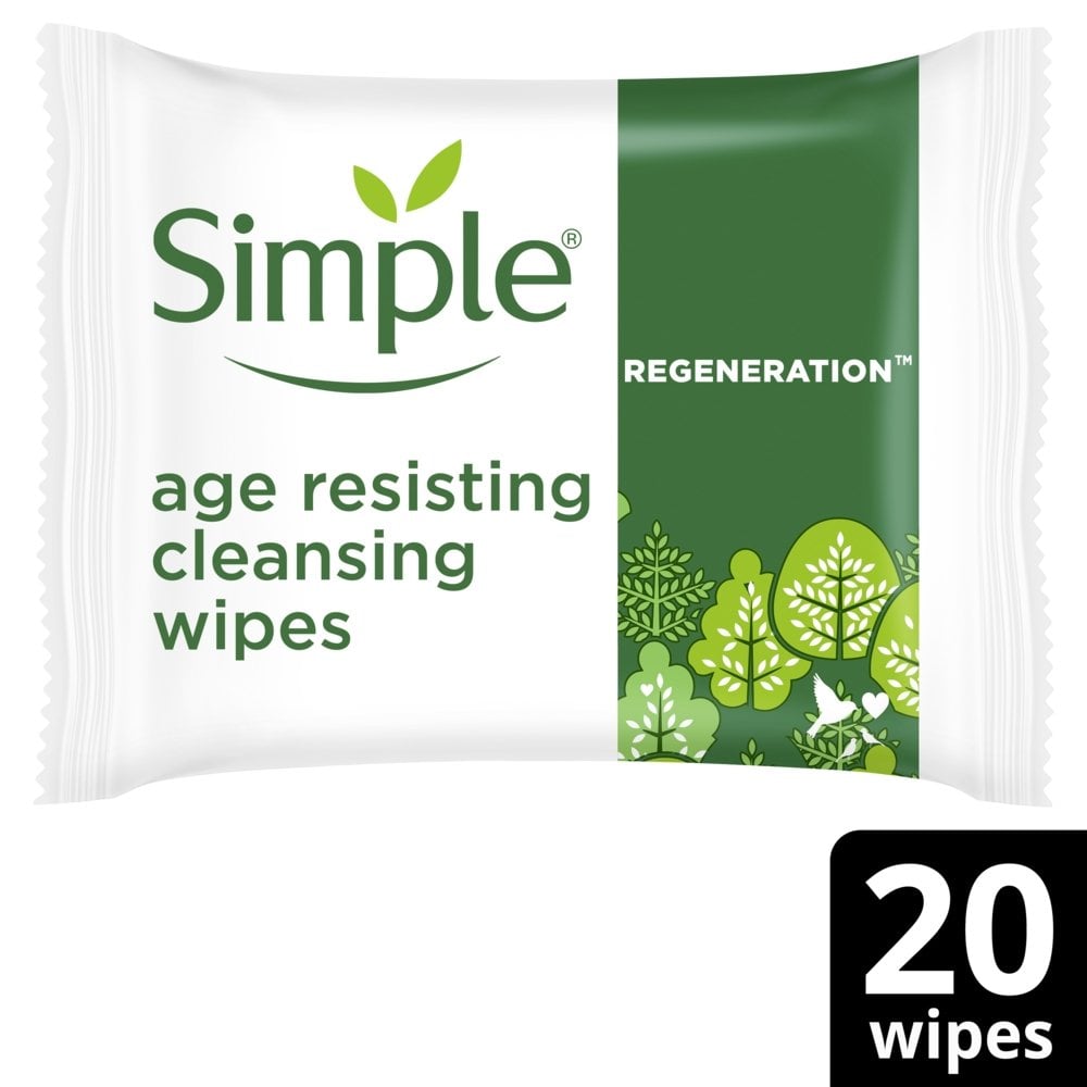 Simple Regeneration Biodegradable Age Resisting Wipes Pack of 20