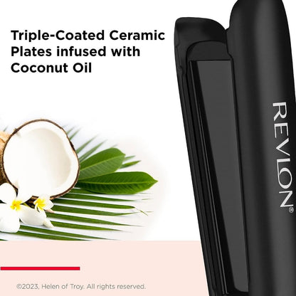 Revlon Pro Collection SmoothStay 25mm Coconut Oil-Infused Straightener & Travel Pouch