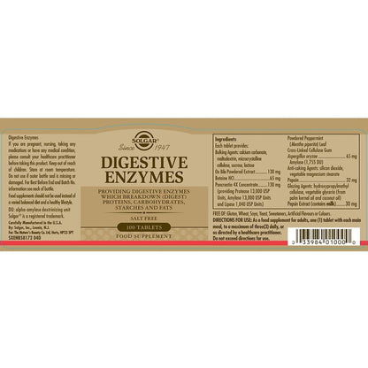 Solgar Digestive Enzymes 100 Tablets