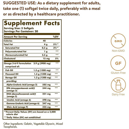 Solgar EFA 1300mg Omega 3-6-9 60 Softgels