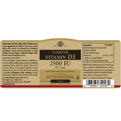 Solgar Liquid Vitamin D3 2500 IU 59ml