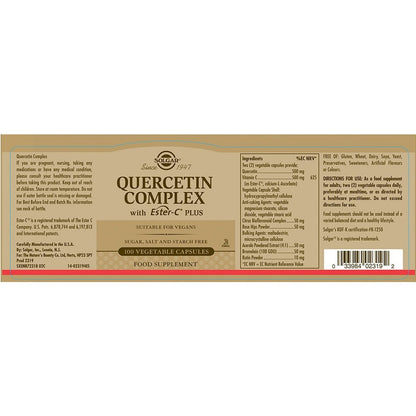 Solgar Quercetin Complex With Ester-C Plus 100 Vegetable Capsules