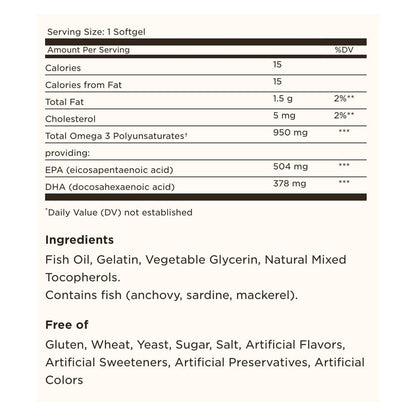 Solgar Triple Strength Omega 3 950mg EPA & DHA 50 Softgels