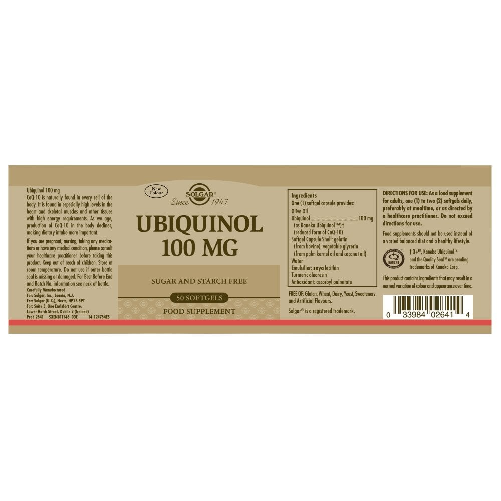 Solgar Ubiquinol 100 mg 50 Softgels