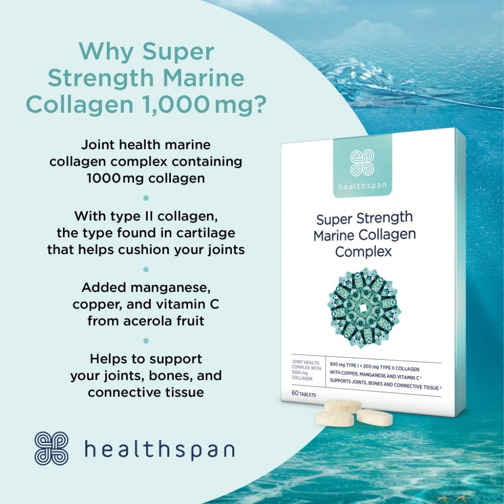 Healthspan Super Strength Marine Collagen 1,000mg 60 Tablets