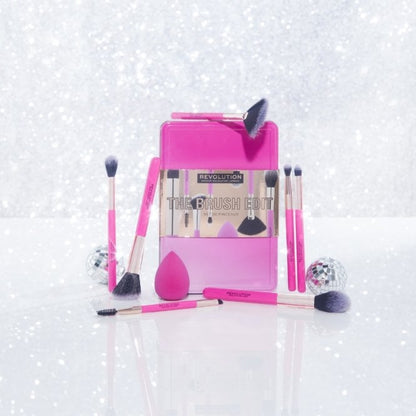 Makeup Revolution The Brush Edit 8 Piece Makeup Brush & Sponge Gift Set