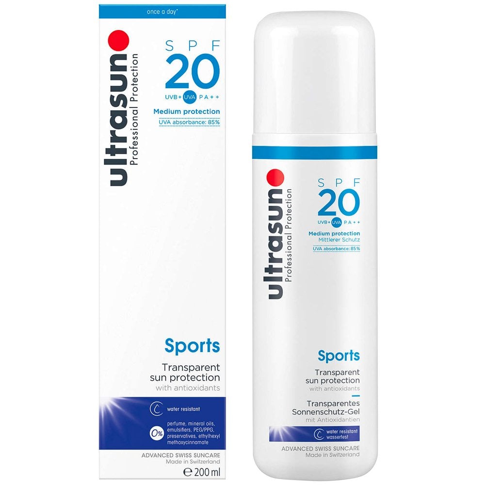 Ultrasun Sports Transparent Sun Protection Gel PA++ SPF20 200ml