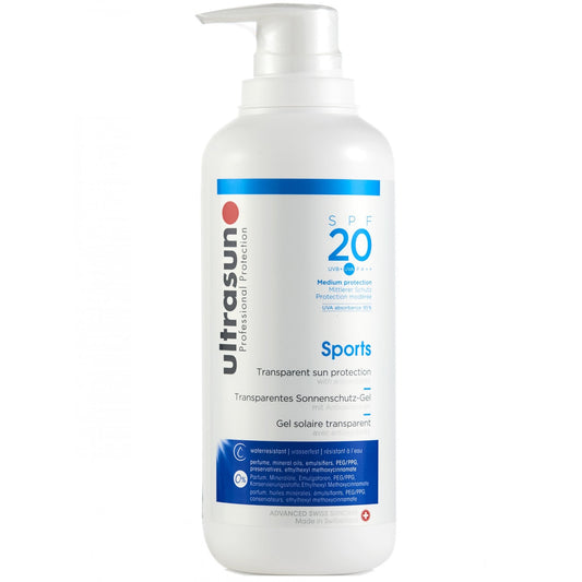 Ultrasun Sports Transparent Sun Protection Gel PA++ SPF20 400ml