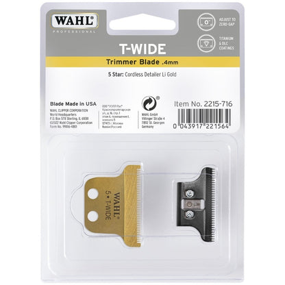 Wahl Professional Detailer Trimmer Replacement Extra Wide T-Blade Gold