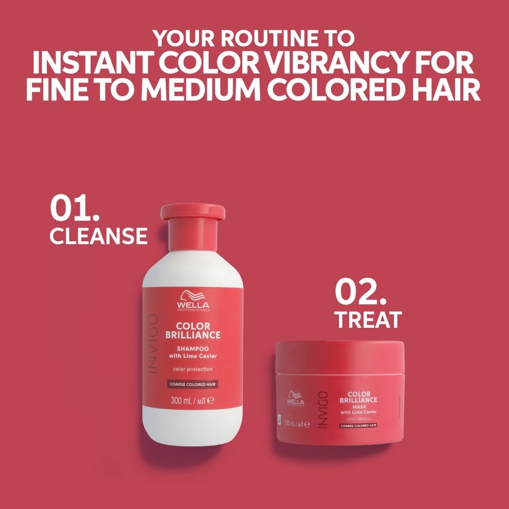 Wella Professionals Invigo Colour Brilliance Vibrant Colour Coarse Hair Shampoo 300ml & Conditioner 200ml Twin