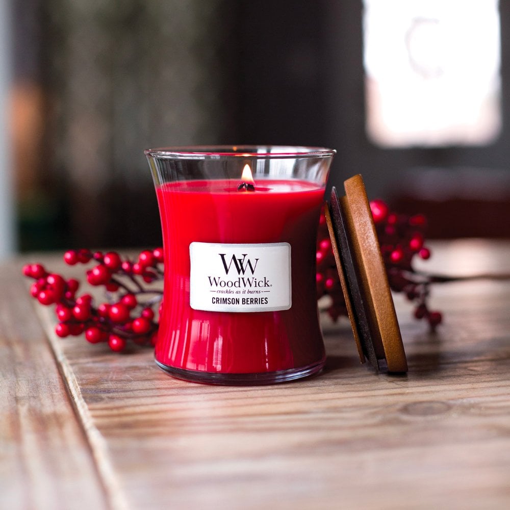 WoodWick Crimson Berries Medium Hourglass Jar Candle