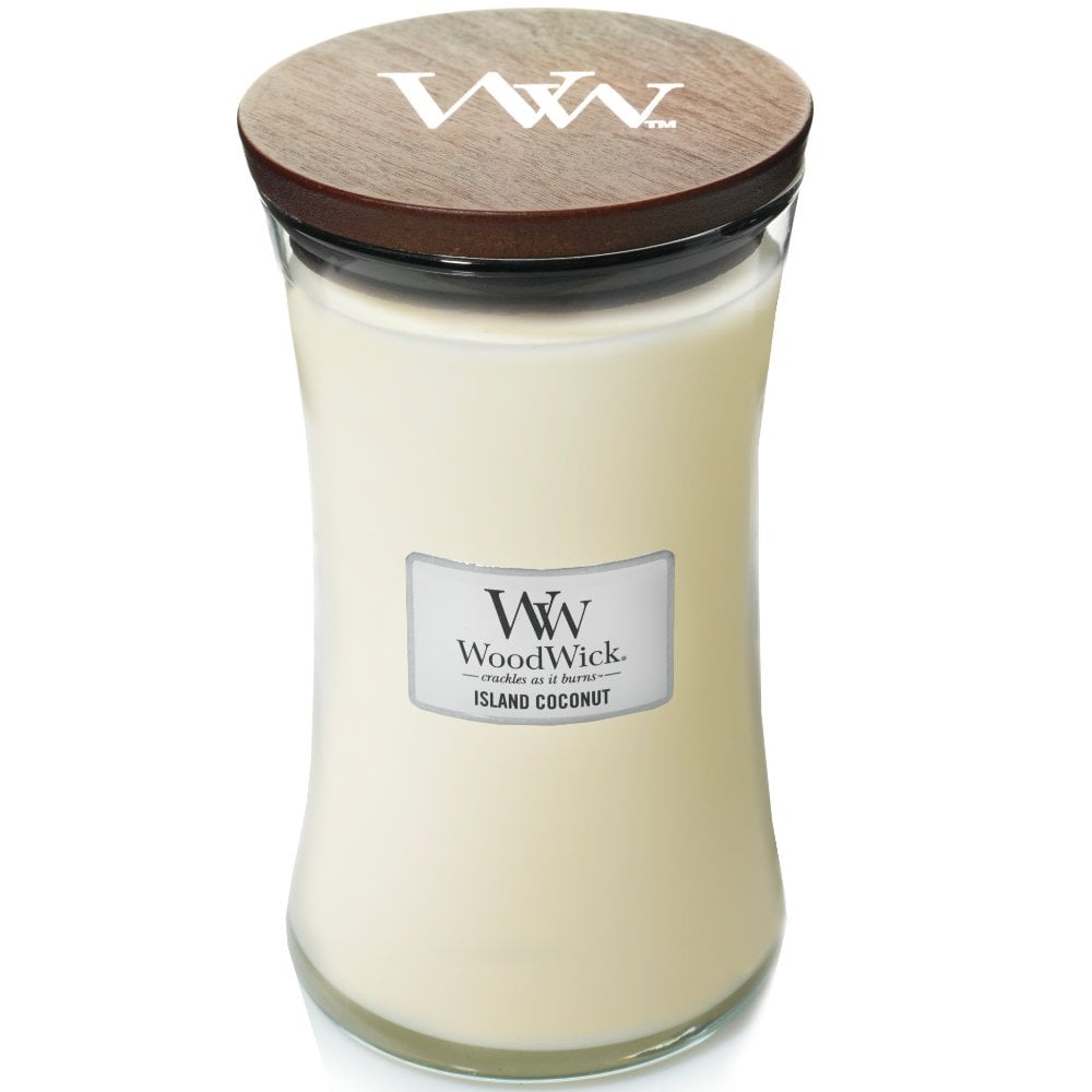 WoodWick Island Coconut Large Hourglass Jar Candle