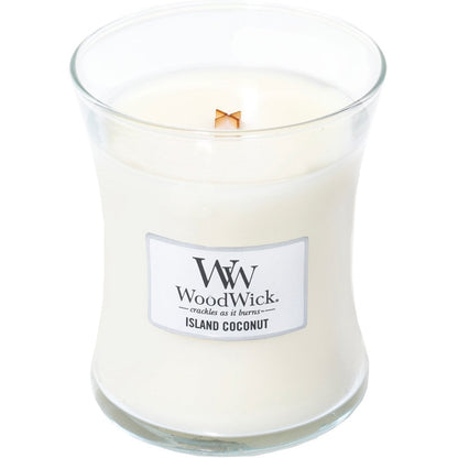 WoodWick Island Coconut Medium Hourglass Jar Candle