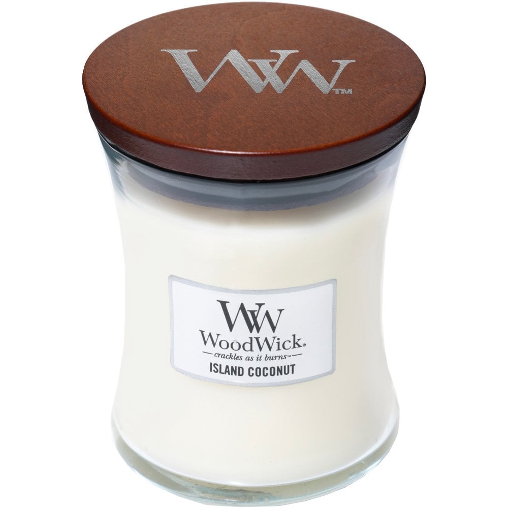 WoodWick Island Coconut Medium Hourglass Jar Candle