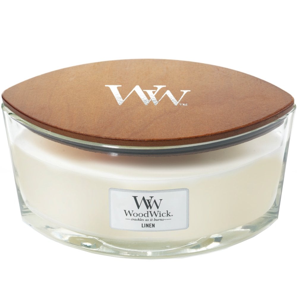 WoodWick Linen Ellipse Jar Candle