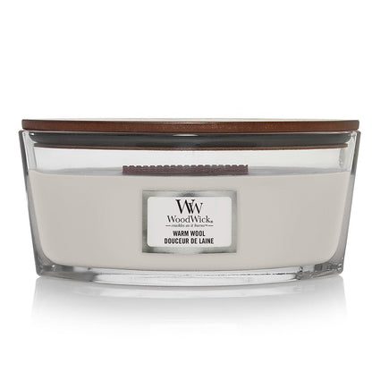 WoodWick Warm Wool Ellipse Jar Candle