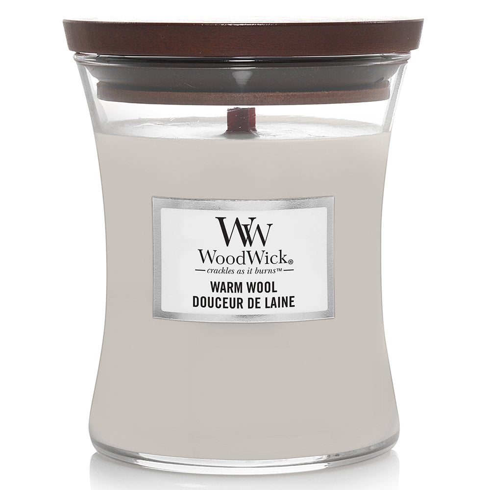 WoodWick Warm Wool Medium Hourglass Jar Candle