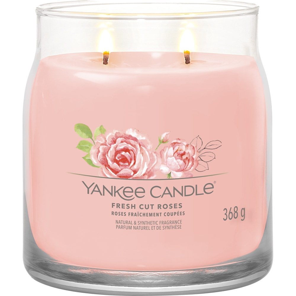 Yankee Candle Fresh Cut Roses Medium Signature Jar Candle